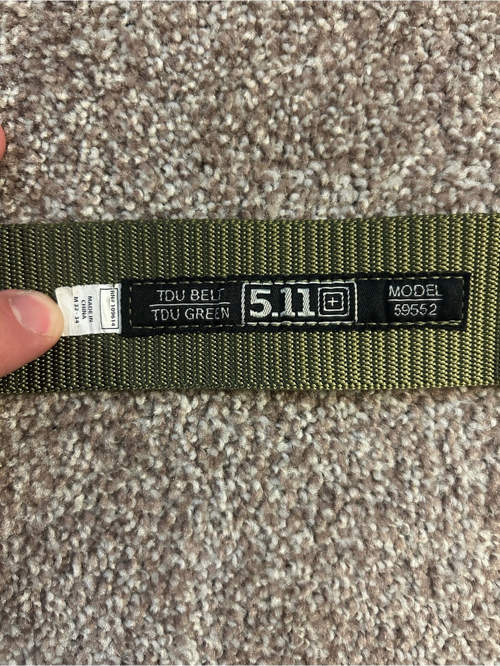 5.11 Tactical TDU Belt in Olive Drab Green